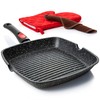 Moss & Stone Square Grill Pan for Indoor Cooking, 11-Inch