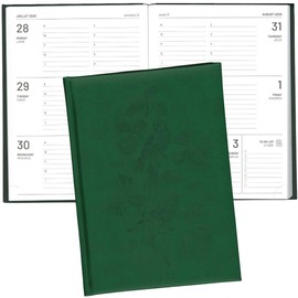 Pierre Belvédère - 2025-2026 Academic Agenda Bilingual - 13 Months - Weekly Planner August to August - 6.25” x 8.5” - Year Monthly Planner - Hardcover Clothbound - Green Birds - 442394