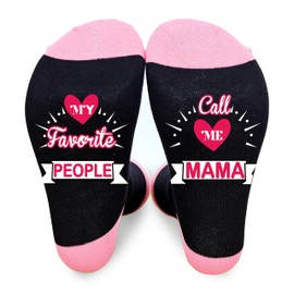 Jripars My Favorite People Call Me Mama Socks, Mothers Day Gifts, Pink And Black Novelty Sock, Funny Women Novelty Gifts For Mom Mommy Wife Grandma On Birthday Holiday Christmas, B13