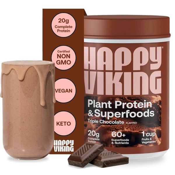 Happy Viking Triple Chocolate Protein + Superfoods Powder, Created by