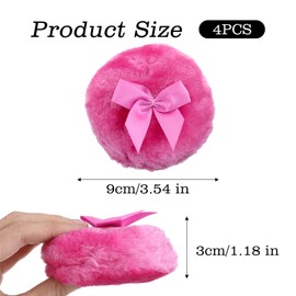 Guduling 4 Pcs Large Powder Puff,3.5 In Dusting Powder Puff,Soft Face Body Powders Puffs, Washable Reusable Makeup Puffs for Body Powders Wet Dry Makeup Tool for Baby & Kid & Adult