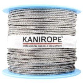 Kanirope® Dyneema Rope PRO 2 mm 100 m Silver 12-Way Braided SK78 Stretched Coated