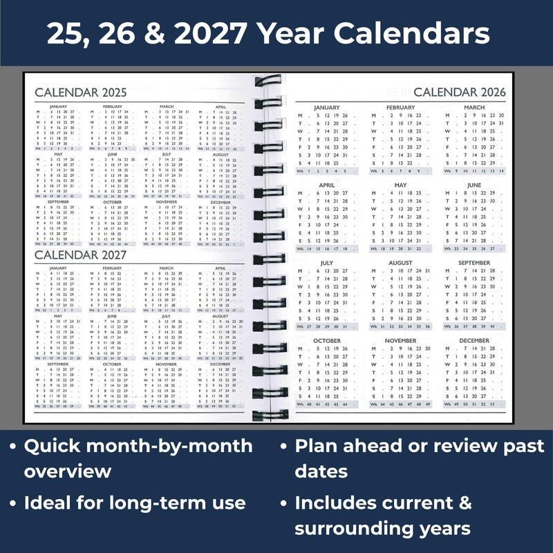 2026 A5 Week to View Diary - Wiro Bound Hardback