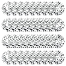 Jaciya Disco Sequin Scrunchies for Women - 36 Pack Silver Hair Ties 90s Retro Party Favors Bachelorette Accessories