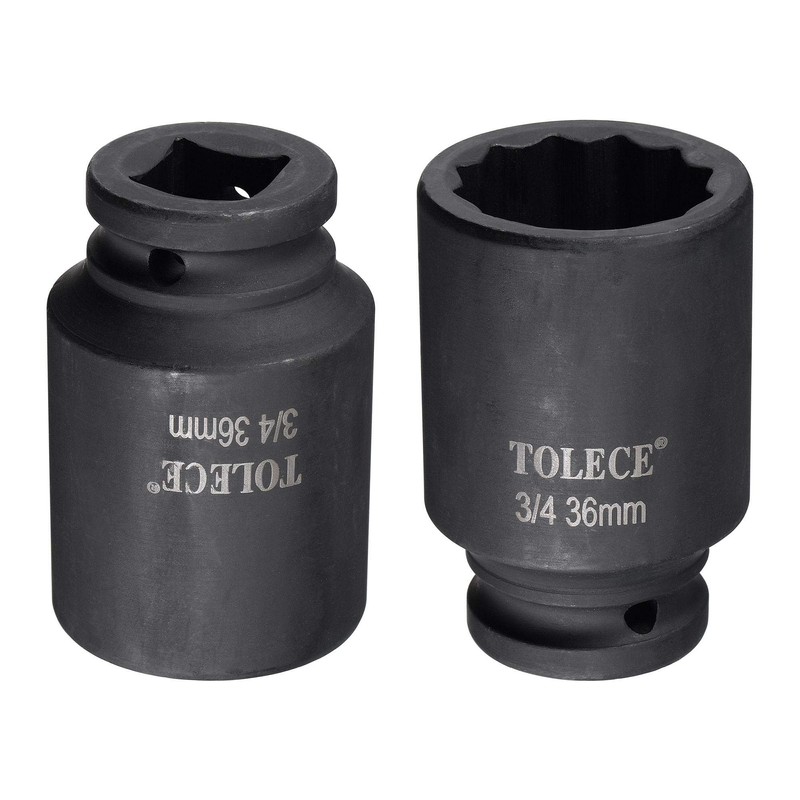 sourcing map 3/4-Inch Drive 36mm 12-Point Deep Impact Socket, CR-MO