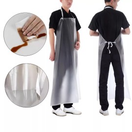 TECHTONGDA PVC Plastic Long Apron Kitchen Plastic Cooking Waterproof Anti-Oil Easy to Clean