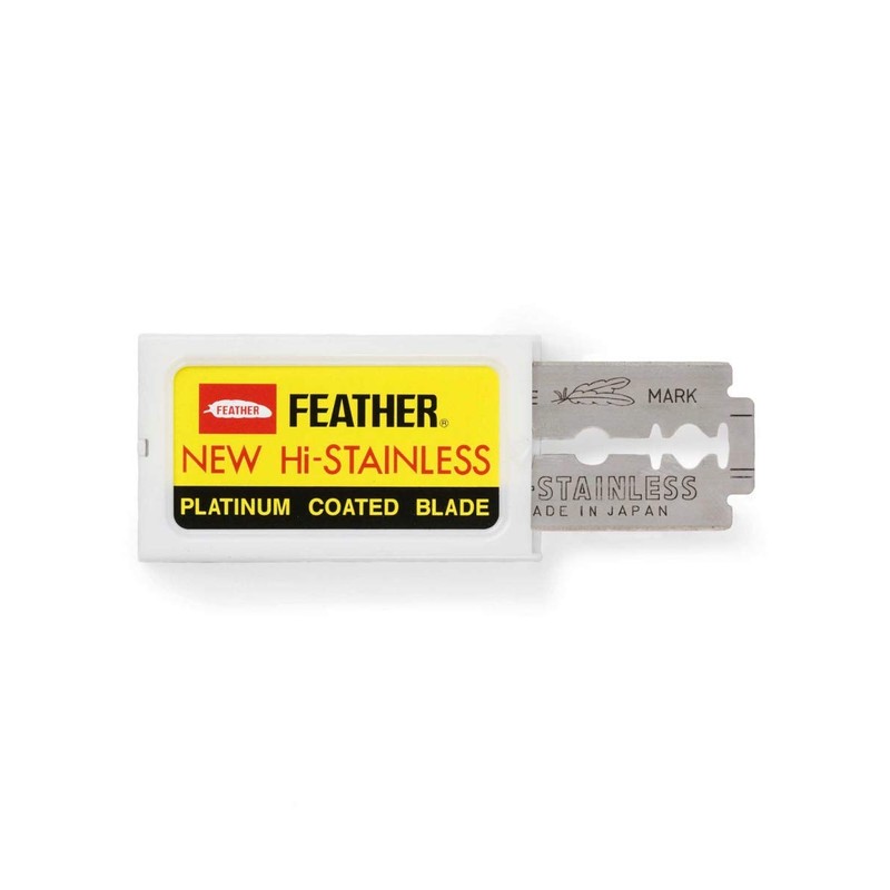 Shaving Factory Feather Edelstahl zweischneidige Sicherheits-Rasierklingen, 1er Pack (1 x