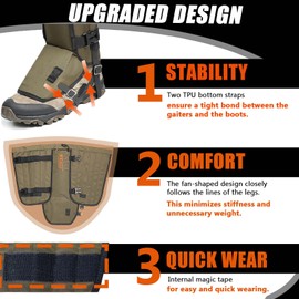 Frelaxy Snake Gaiters, Waterproof Snake Guard Chaps, Snake Bite Protection for Lower Legs, Adjustable Snake Proof Gaiters for Hunting/Outdoor Working, Fit for Men & Women