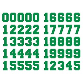 Premium Stickers Sports Number Stickers Decals 1.25'' Helmet Numbers for Hockey, Baseball, Football, Lacrosse, Rugby and More (Green)