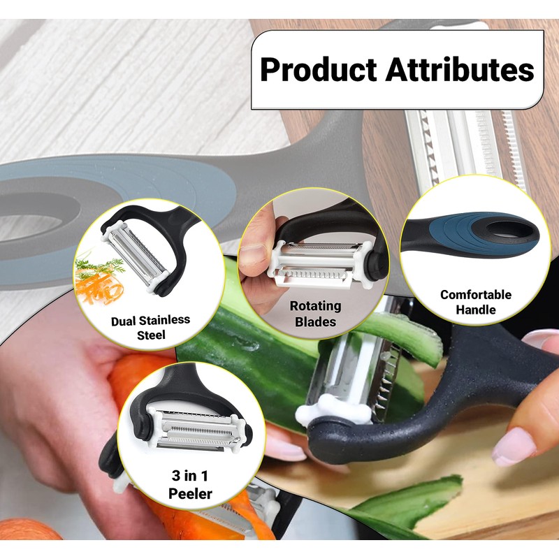 Neez 3 in 1 Vegetable Peeler - Fruit, Carrot &