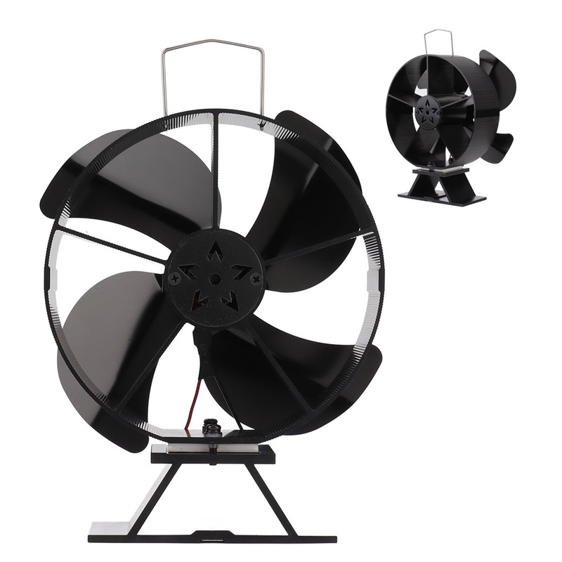 Heat Powered Stove Fan Aluminum Alloy 4 Blades Strong Wind