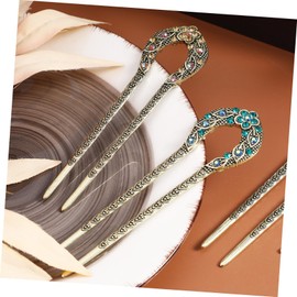 ULTECHNOVO 5 Pcs Vintage French Hair Pins u Shape Hair Forks Metal for Women for Buns