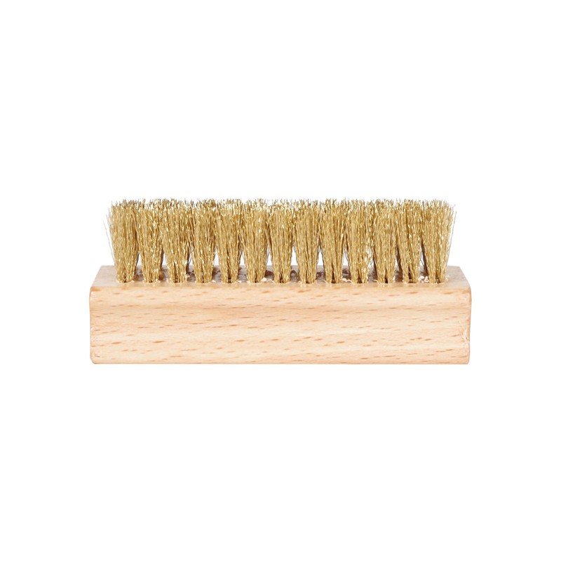 Kaps Quality Brass Shoe Brush, Handy and Portable, Wooden Handle,