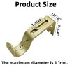 Adjustable Curtain Rod Wall Bracket Hooks, Set of 3, Gold,for
