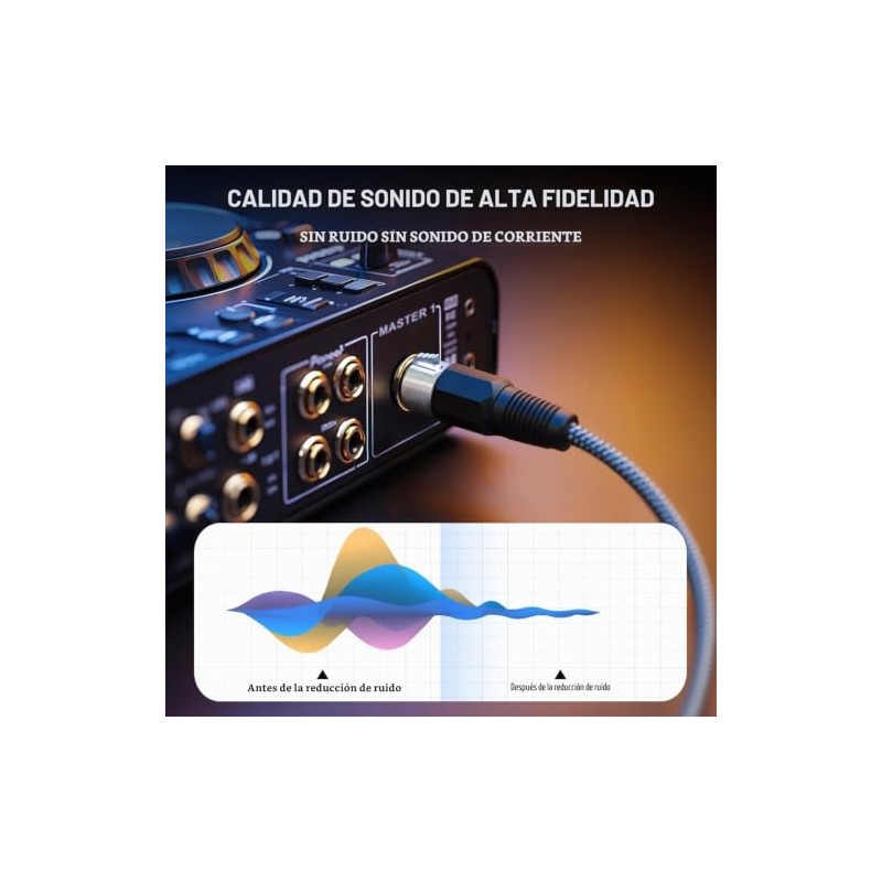 Cable XLR de 6 pies/4 unidades, cable de micrófono Nylong