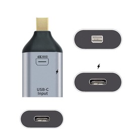 xiwai USB-C Type C Female to Mini Displayport DP Sink HDTV & PD Power Supply 4K 60hz 1080p for Phone & Laptop