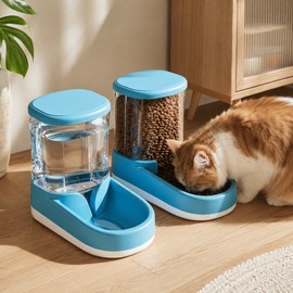 3.8L Pet Feeder & Water Dispenser – Automatic Food and Water Station for Cats and Dogs