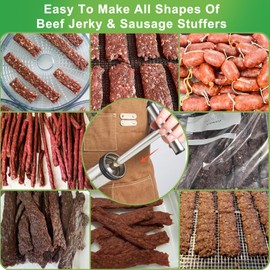 Large Capacity Jerky Gun Kits, Jerky Cannon, Stainless Steel Jerky Maker, Jerky Shooter, Meat Gun, Beef Deer Jerky Making Gun Kit, Gifts for Women Men