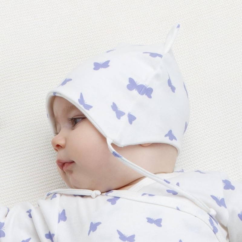 Pinokio Baby Girl Wrapped Bonnet with Ears Beanie Hat, ECRU