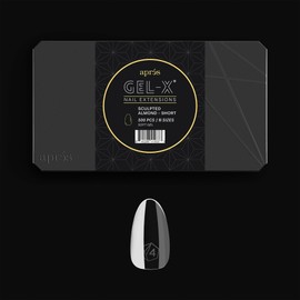 Aprés Gel-X® Tip Box | Sculpted Almond | 500pc Soft Gel Tips, 11 Sizes 00-9, Premium Quality (Sculpted Almond Short, 500 pcs)