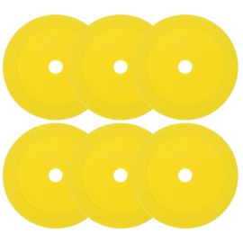 PATIKIL 6 Inch Flat Cones,6 Pcs Spot Markers Small Flat Soccer Training Cones for Football Basketball Agility Practice Sports Training Equipment, Yellow