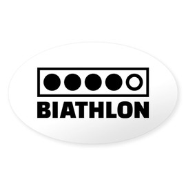 CafePress Biathlon Target Oval Car Bumper Sticker