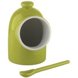 SCOOP! BIA Salt Pig & Spoon Lemon Grass, Green, 9 x 8 x 12.5 cm