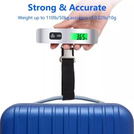 Luggage Scale 35kg 80lb Suitcase Travel Fishing Compact Weighing 1M Tape Measur - B Type - LCD Digital, 1 Pack