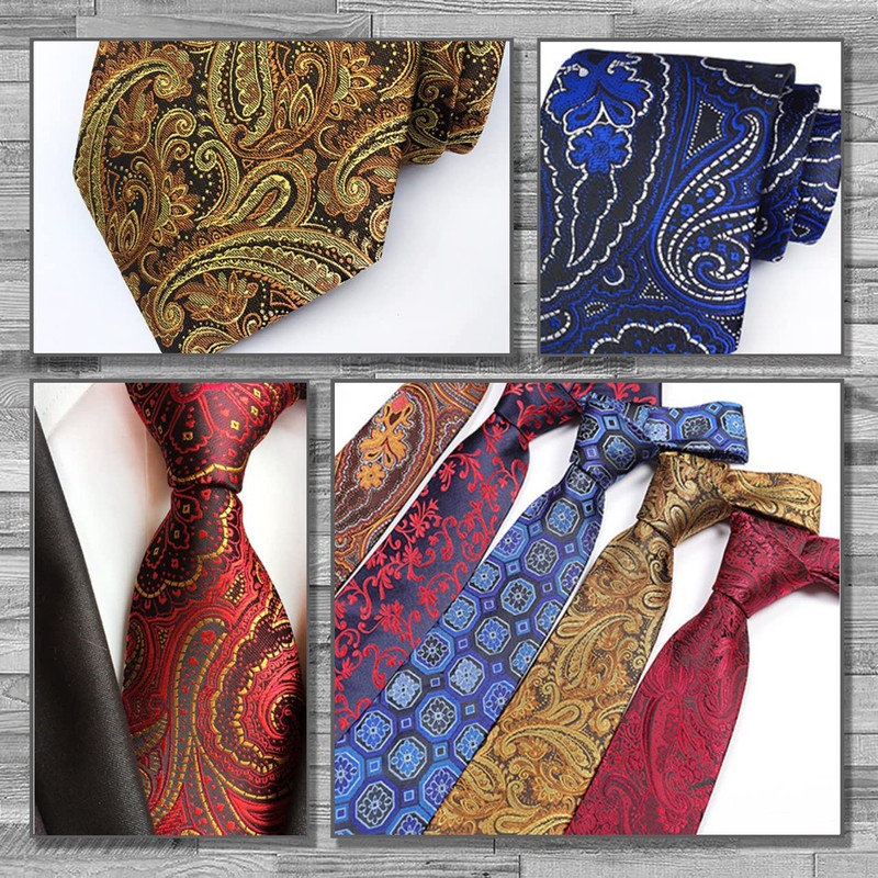 LEX STANDARD NA003 Men's Paisley Pattern Stylish Necktie, Casual Suit,