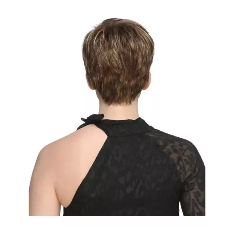 generic Peluca Corta Rubia Ombré For Mujer, Peluca Rizada De