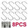 Accessotech 8 x 85mm Stainless Steel S Hooks Kitchen Meat