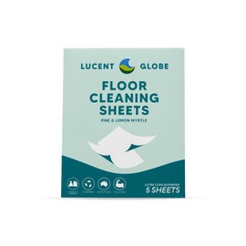 Lucent Globe Floor Cleaning Sheets – Pack of 5 | Pine & Lemon Myrtle Scent | Dissolvable Mop Solution Sheets for Tiles, Vinyl & Laminate | Eco-Friendly, No-Waste Refill | 1 Sheet Makes 700ml Solution