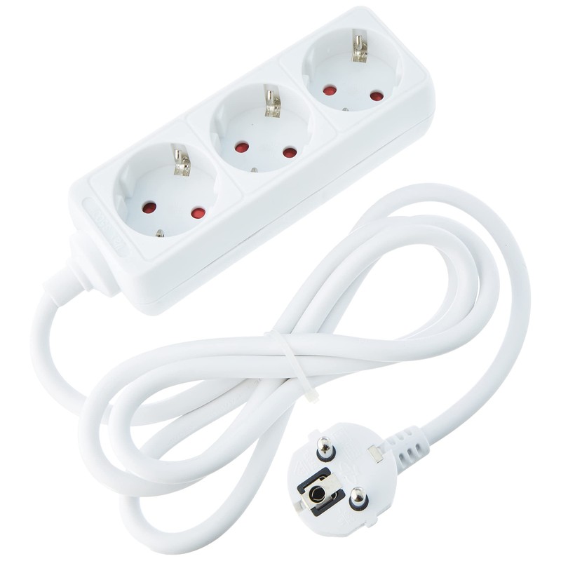 Kopp Standard 3-Way Socket Strip, white, 128613003