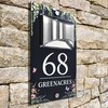 Custom Signs Solar Illuminated Modern Anthracite Grey House Number Sign