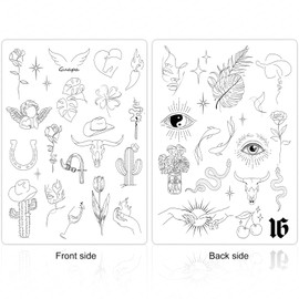 3PCS Tattoo Practice Sheets – Over 100 Fine Line Templates Pre-Printed on Silicone Skin for Precision Tattoo Training (3PCS White Pad)