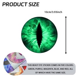 QKYS 2PCS Beast Eyes Decals, 3D Stereo Eyes Headlight Stickers, Jeep Stickers Round Headlight Eye Decal，Funny Decals Body Window Bumper Decoration Compatible with Car Truck Jeep Wrangler（Green）