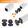 uxcell 8Pcs Inserts for Square Tubes with Leveling Feet, for