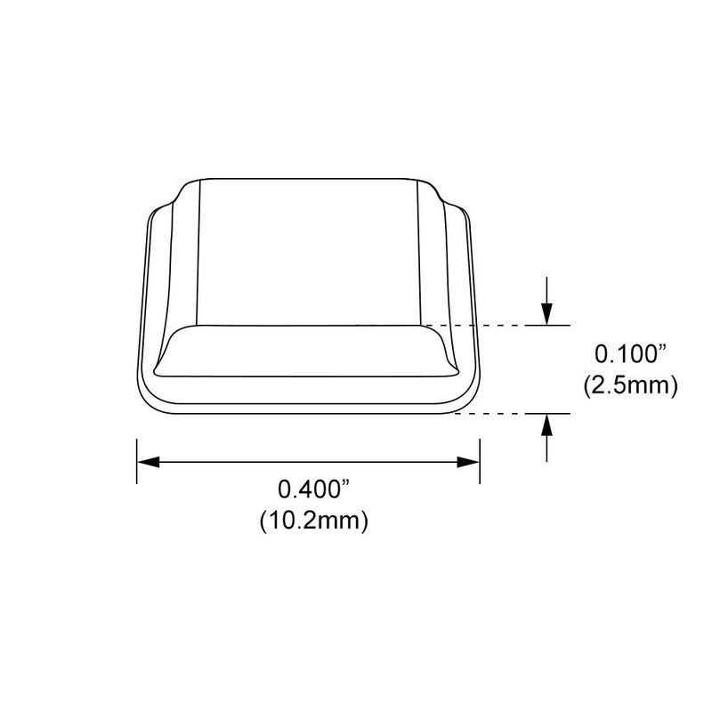 Dulles Glass Square Clear Rubber Table Top Bumpers - Adhesive