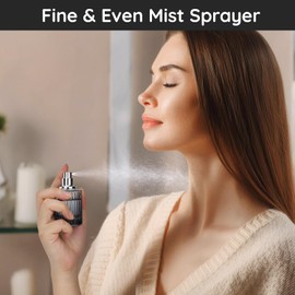 Segbeauty 1oz Perfume Atomizer Bottle Refillable, 30ml Glass Atomizer Spray Bottle, Pack of 2 Small Perfume Spray Bottle, Travel Size Empty Bottles Fine Mist Spray Perfume Bottle for Cologne Women Men