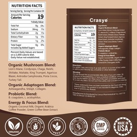 Organic Mushroom Coffee 11 Superfood Instant Mushrooms Coffee with Ashwagandha, Shilajit, Lion's Mane, Reishi, Chaga & Collagen Arabica Coffe Powder Ground for Focus, Energy, Digestion and Immunity