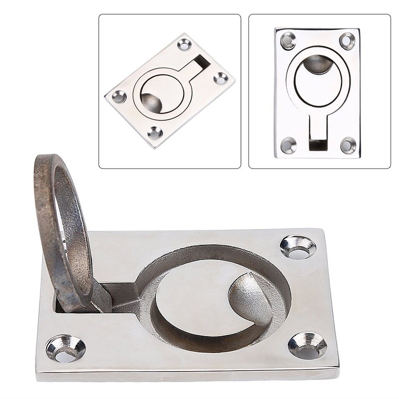 Boat Hatch Handle, Stainless Steel Ring Handle Flush Hatch Locker