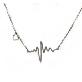 Serebra Jewelry Heartbeat ECG Pendant | High-Quality Metal Alloy | Colour: Silver, Gold, Rose Gold | by, Metal, No Gemstone