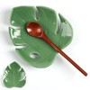 Honeydak Ceramic Spoon Rest for Kitchen Counter Monstera Leaf Shaped