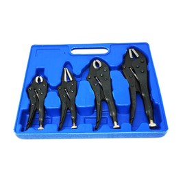 Dapetz ® 4 Piece Heavy Duty Grip Wrench Set Vice Locking Lock Pliers Mole Grips Tools Heat Treated Steel with Serrated Jaws Comes with Adjustable Tension and Quick Release Action Jaws