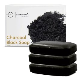 O Naturals Paquete De 3 Jabones De Carbón Activado Negro En