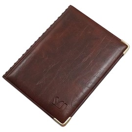 myledershop Exclusive ID card holder / ID card holder with protective corners made of metal, 4 compartments, MJ-Design-Germany, made in EU designs, Design 2 / Brown, Classic