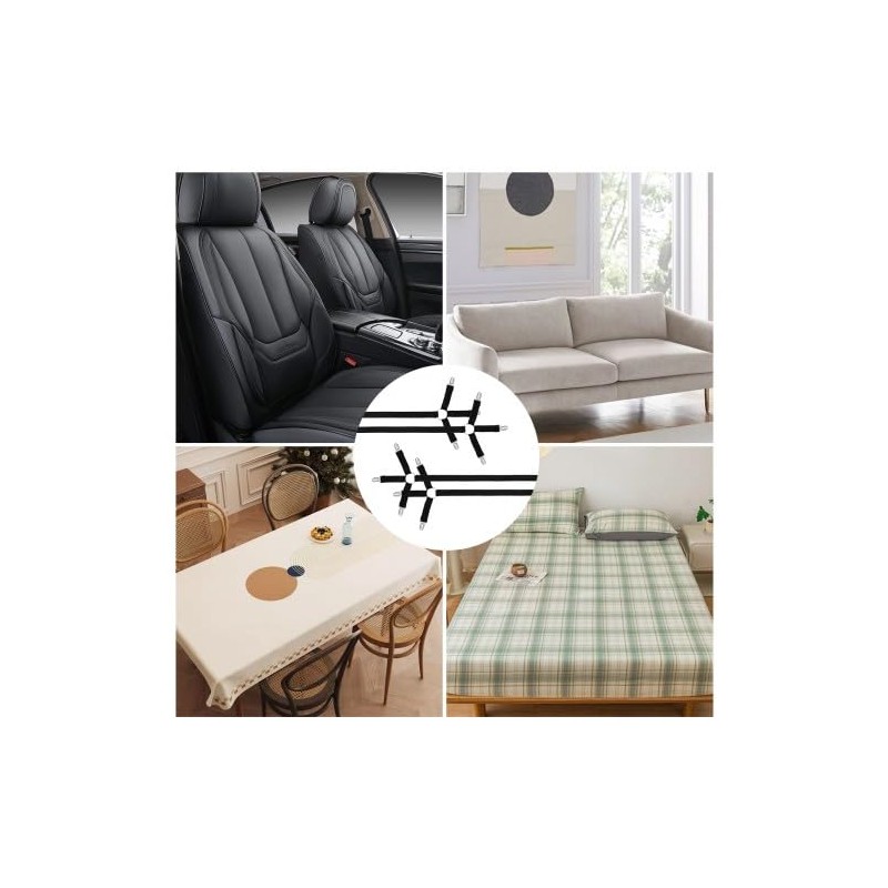 Aomhrek 4 Flat Sheet Clips Bed Sheet Holder Adjustable Bed