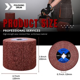 MOGRQAP Sanding Roller Brush, Nylon Brush 80 Grit Sanding Roll Brush Polishing Brush for Wood Processing Sanding Sleeves for Sanding Roller, Sanding Brush for Satin Machine Wire Drawing Wheel for