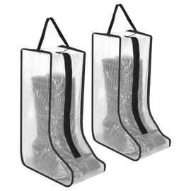 2 Pcs Clear Boot Storage Bag,Plastic Tall Boot Bag,Shoe Bags for Travel,Clear Shoe Bags for Tall Boot Storage,Boot Bags for Cowboy Boots,Waterproof & Dustproof Boot Bags for Travel,Boot Bag Equestrian