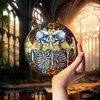 7.8" Skulls Couple and Flowers Stained Glass Suncatchers Art Glass